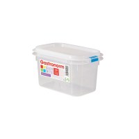 1-9 Gastronorm Polypropylene Container with Colour Coded Clips 100mm Deep